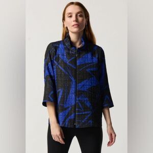 Joseph‎ Ribkoff Black & Royal Sapphire Jacket Sz 2